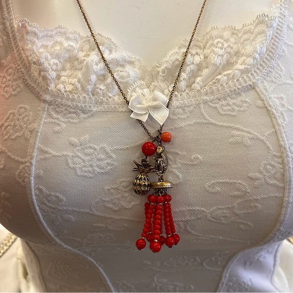 Ann Taylor Jewelry - Ann Taylor Monkey Charm Tassel Necklace